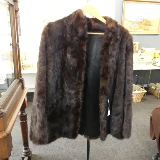 VINTAGE DARK FUR JACKET LAS VEGAS TRUDI LABLE