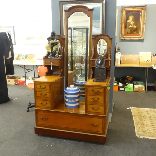 EDWARDIAN MIRRORED DRESSER 1055x525x1930mm