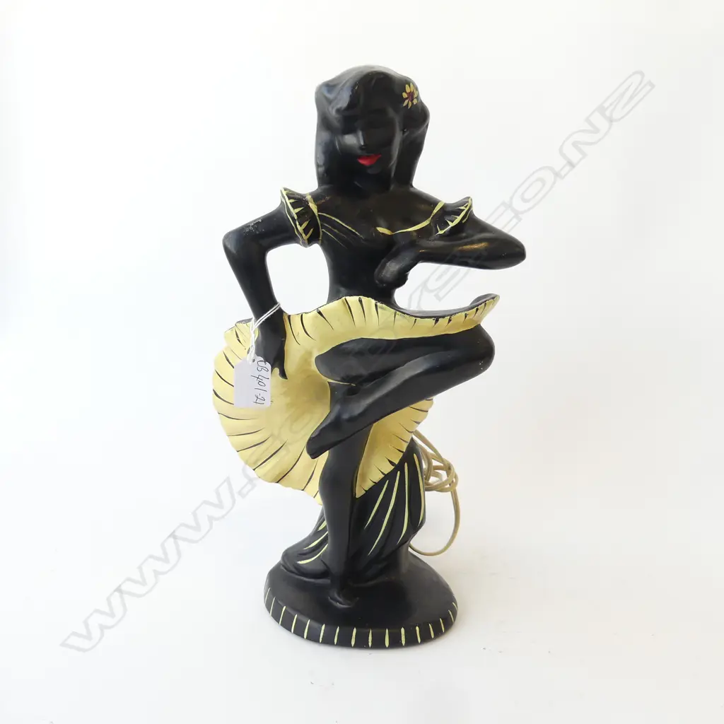 MID CENTURY TABLE LAMP; FLAMENCO DANCER, SOME REPAIRS & LAMP ATTACHMENT NEEDS ATTENTION (WORKS) Image 1++
