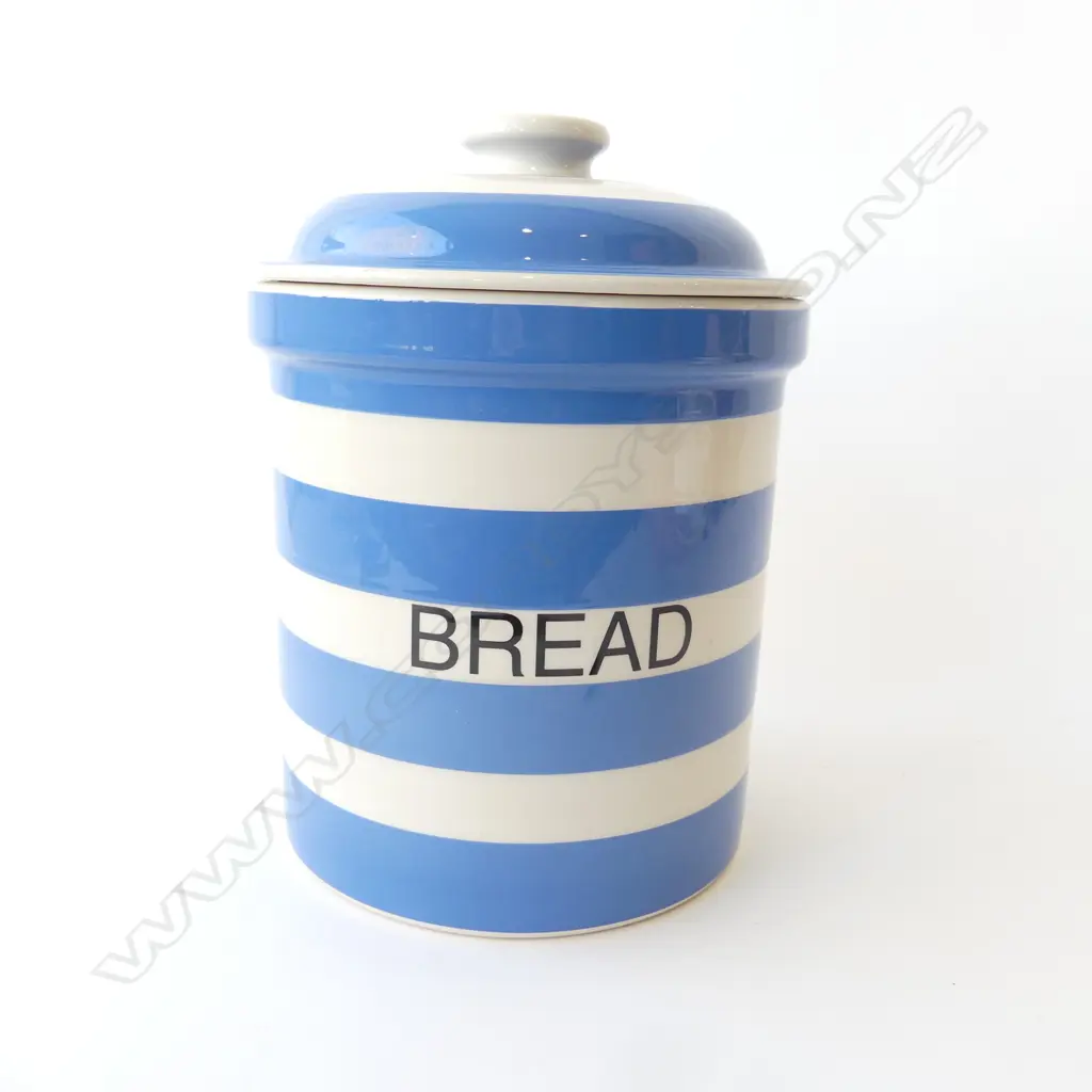 LARGE B/W LIDDED CHINA BREAD BIN H320MM Image 1++