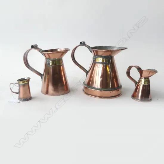4 COPPER MEASURES; H.55 - 145mm