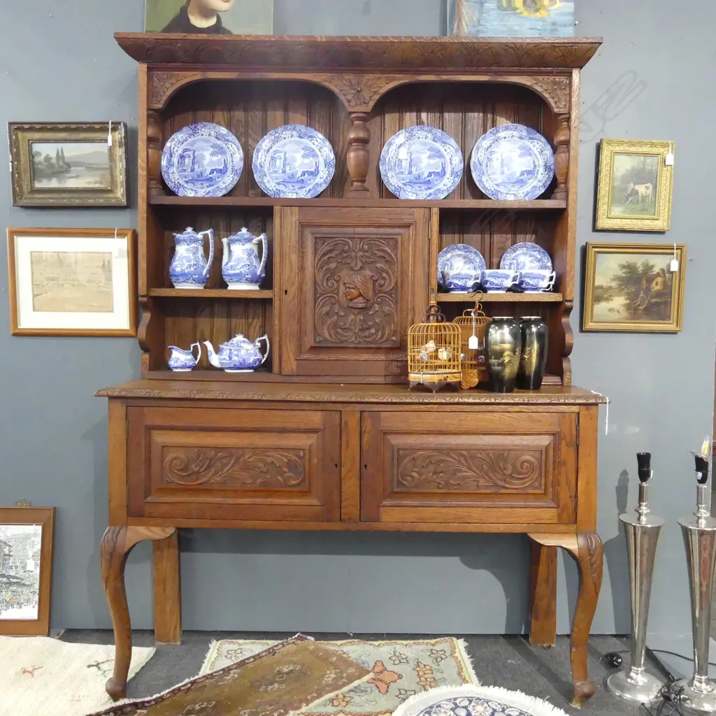 2 PART OAK DRESSER 1380mm x 1890mm x 465mm Image 1++