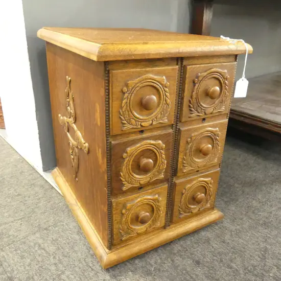 OAK 6 DRAWER CABINET 295x365x385mm