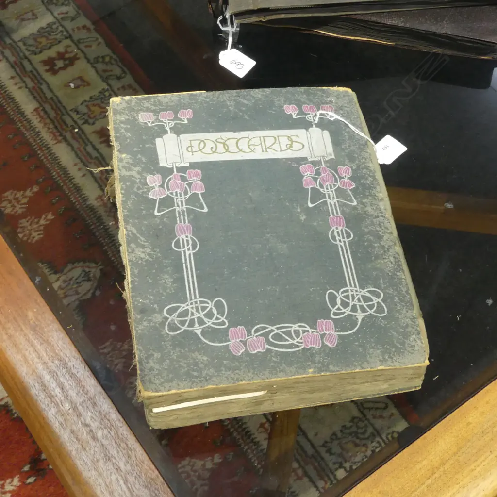 LARGE VINTAGE POSTCARD ALBUM, FULL Image 1++