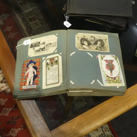 LARGE VINTAGE POSTCARD ALBUM, FULL