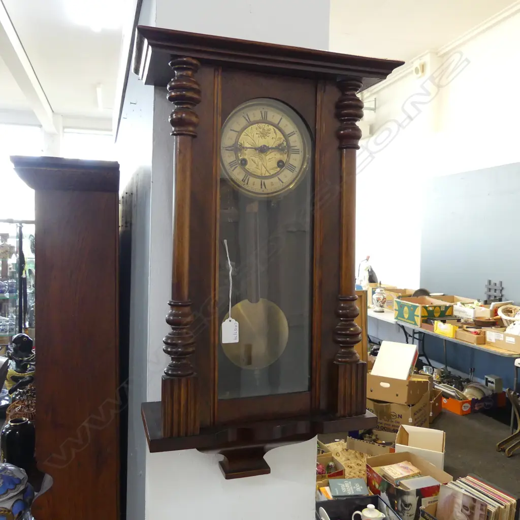 WALNUT EDWARDIAN PENDULUM CLOCK H650MM Image 1++