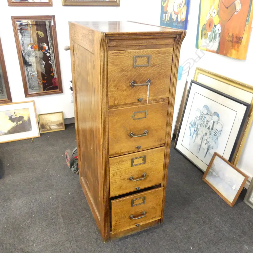 VINTAGE OAK FILING CABINET 450x720x1340mm Image 1++