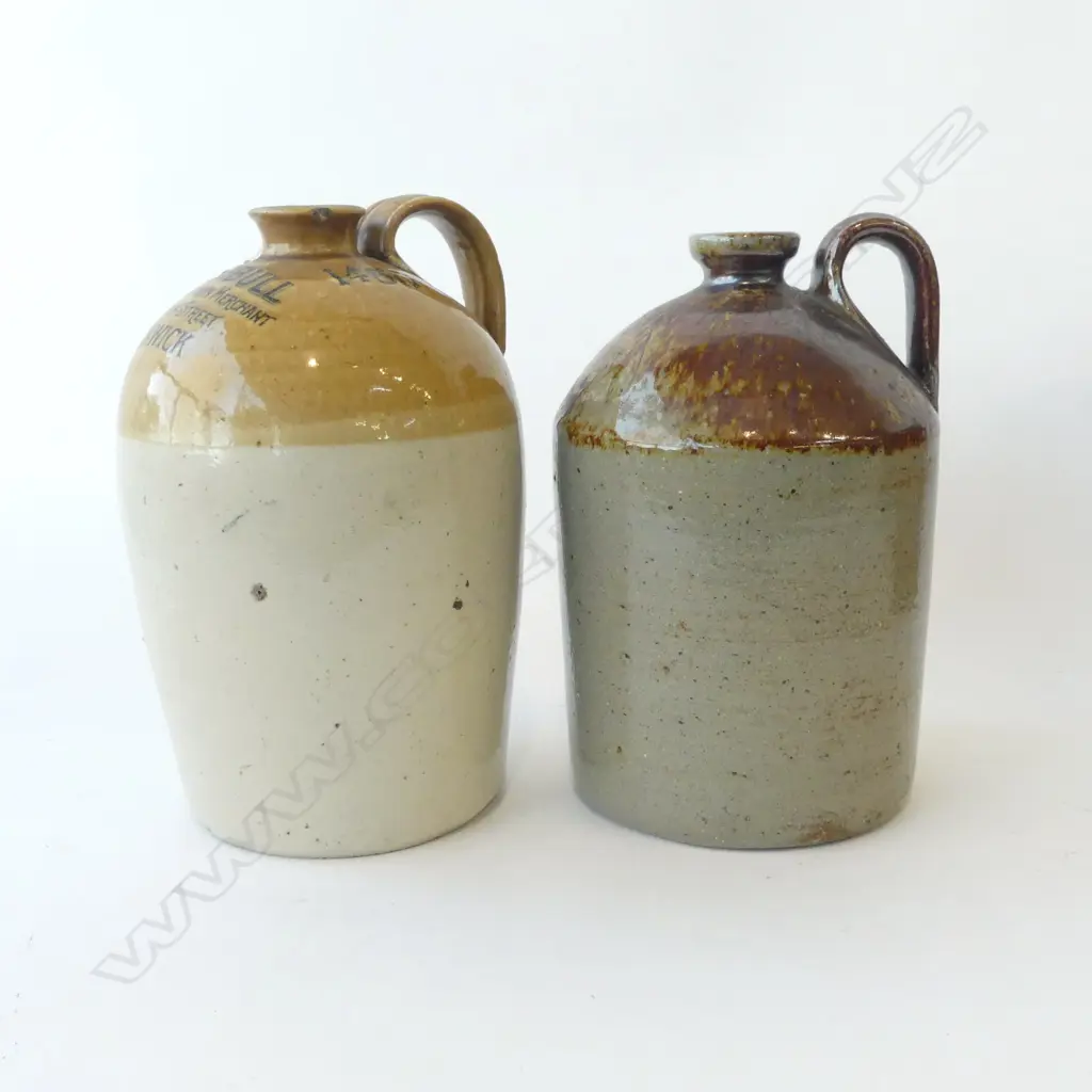 TWO STONEWARE JARS – BENDIGO POTTERY AND TURNBALL SCOTCH WHISKY (CHIP), H.310MM Image 1++