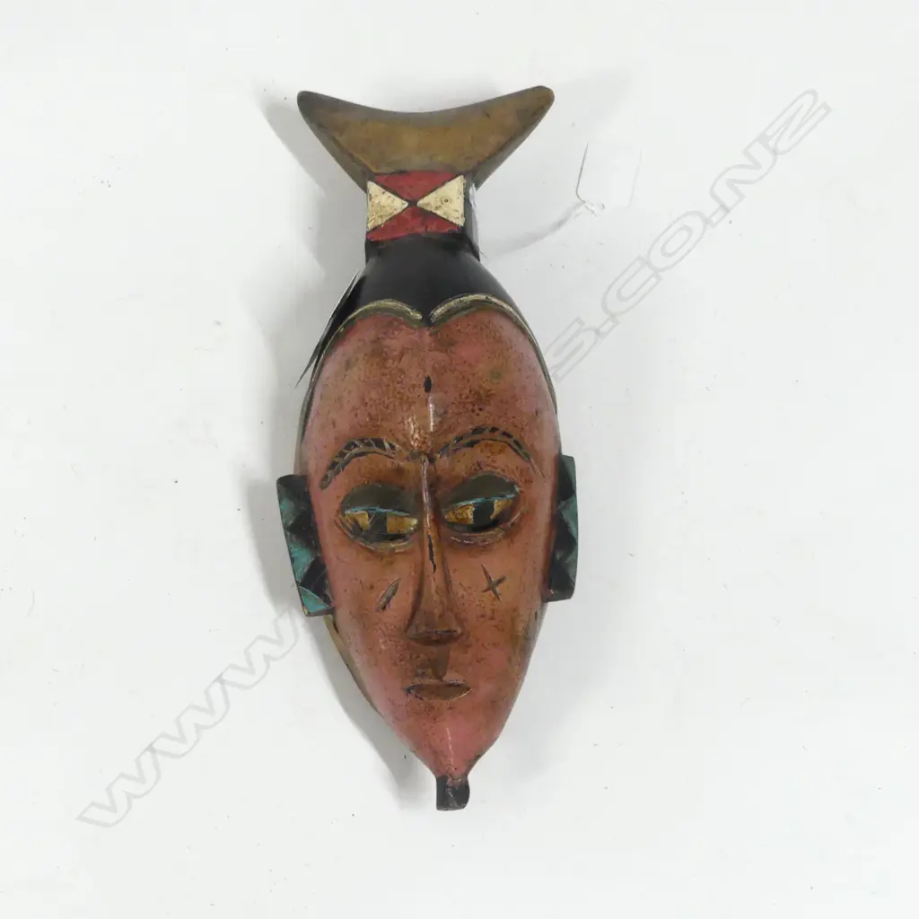 VINTAGE FIPA TRIBE PAINTED WOOD FACE MASK H330MM Image 1++
