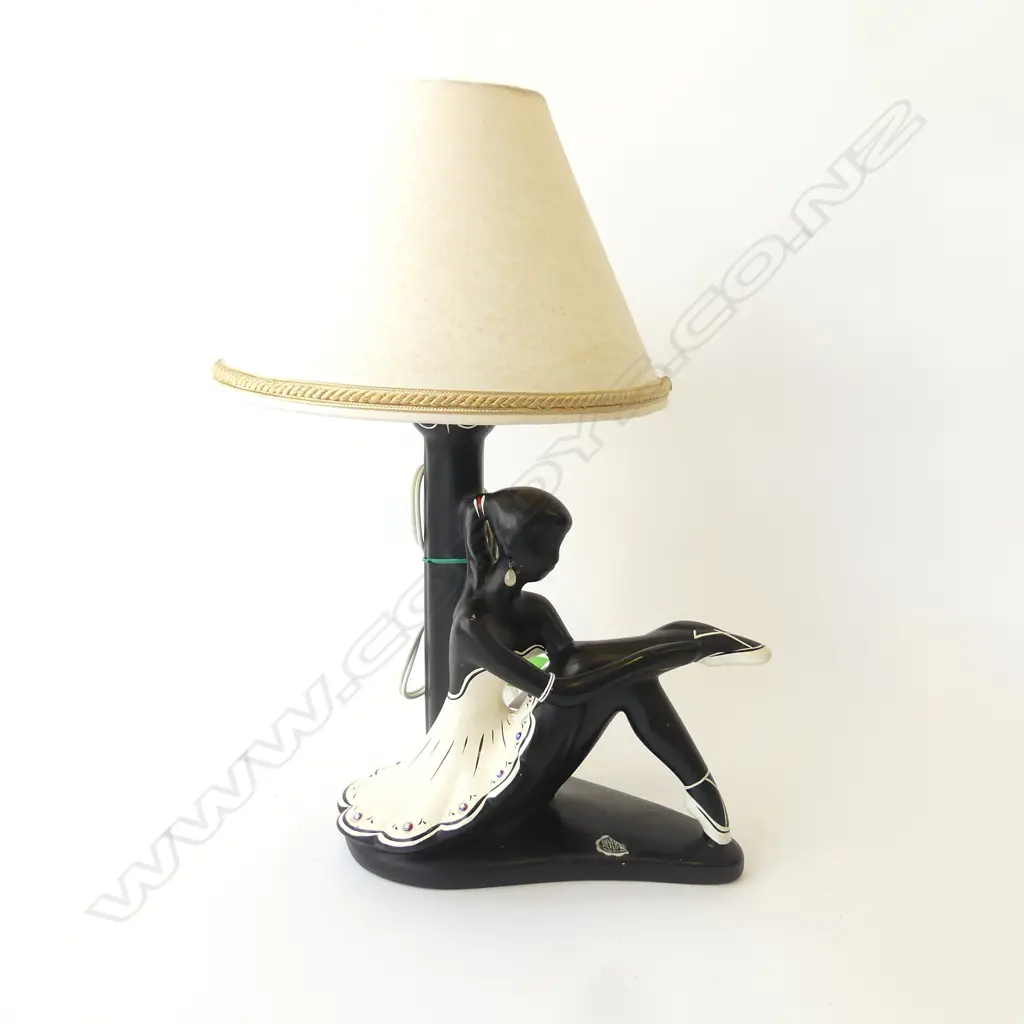 MID CENTURY LAMP; GIRL IN BALLET DRESS. H.350mm (WORKS) Image 1++