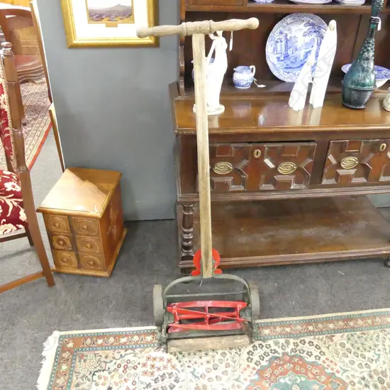 ANTIQUE LAWN MOWER 'THE LION / RANSOMES, IPSWICH' H.1230mm