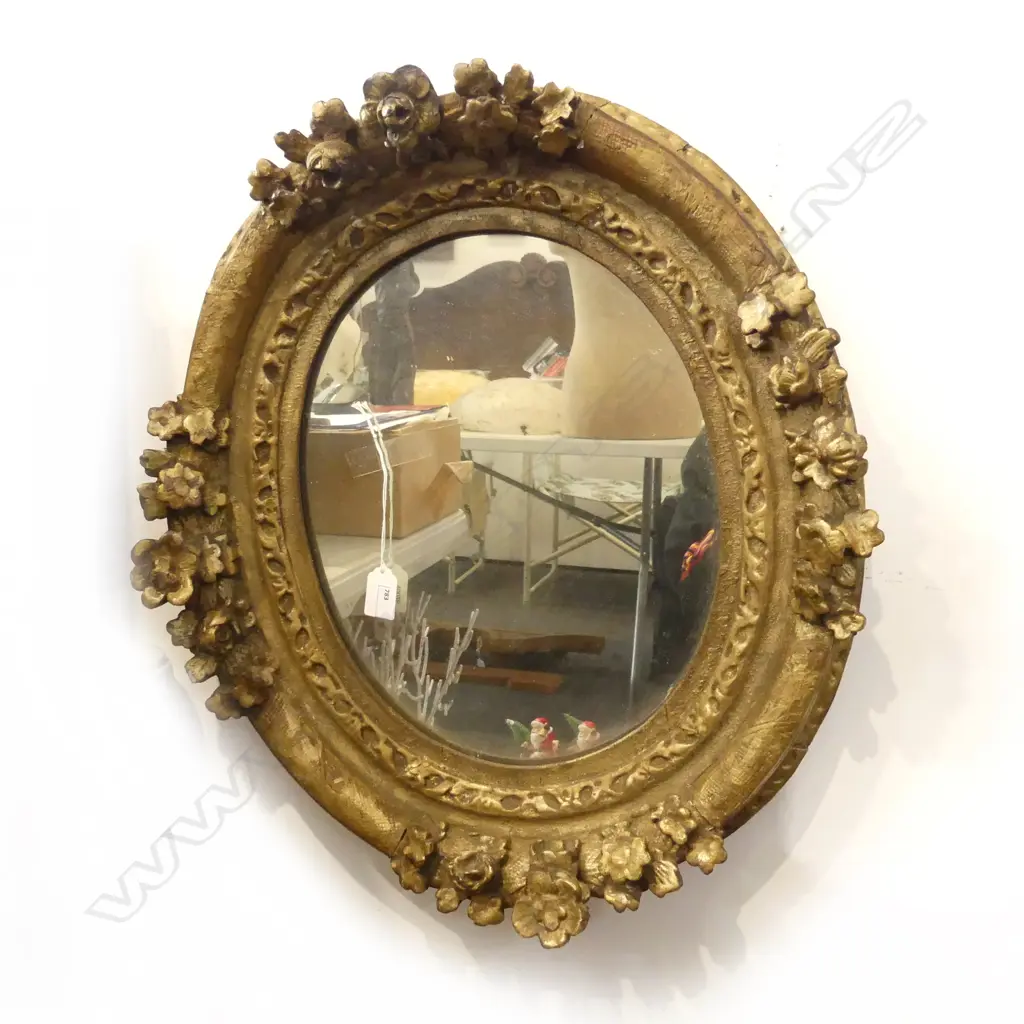 OVAL GILT FRAMED MIRROR 540x480mm Image 1++