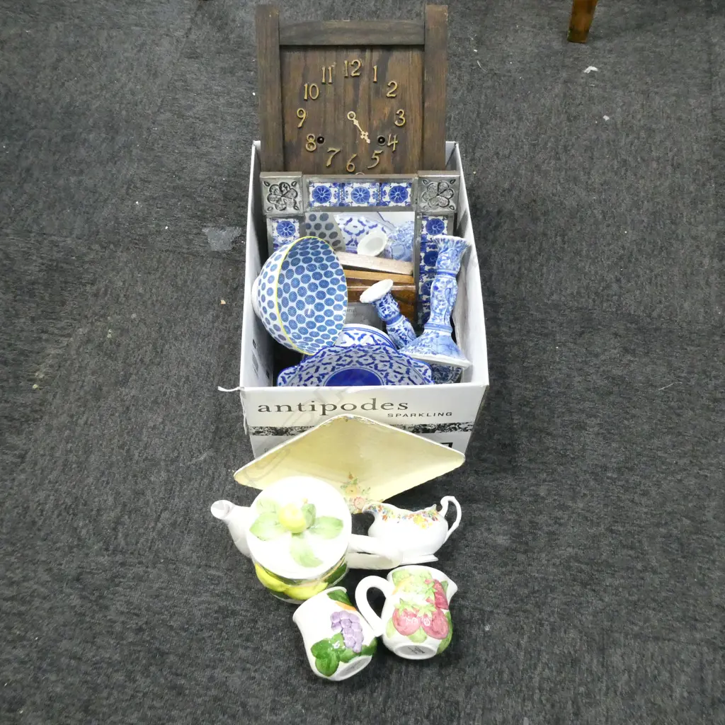 OAK WALL CLOCK, ASST. CHINA, MIRROR ETC Image 1++