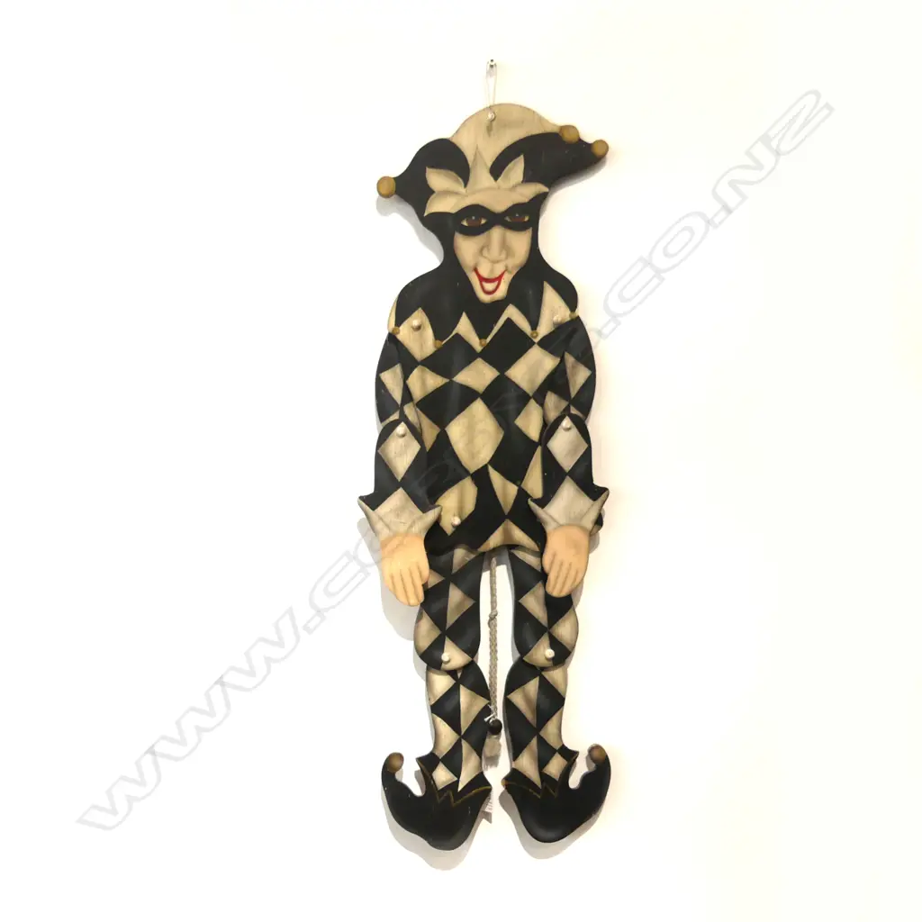 PAINTED WOODEN ARTICULATED HARLEQUIN H.785mm Image 1++