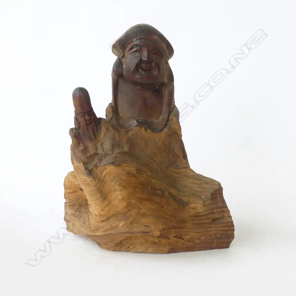 ORIENTAL WOODEN CARVING H.180mm Image 1++