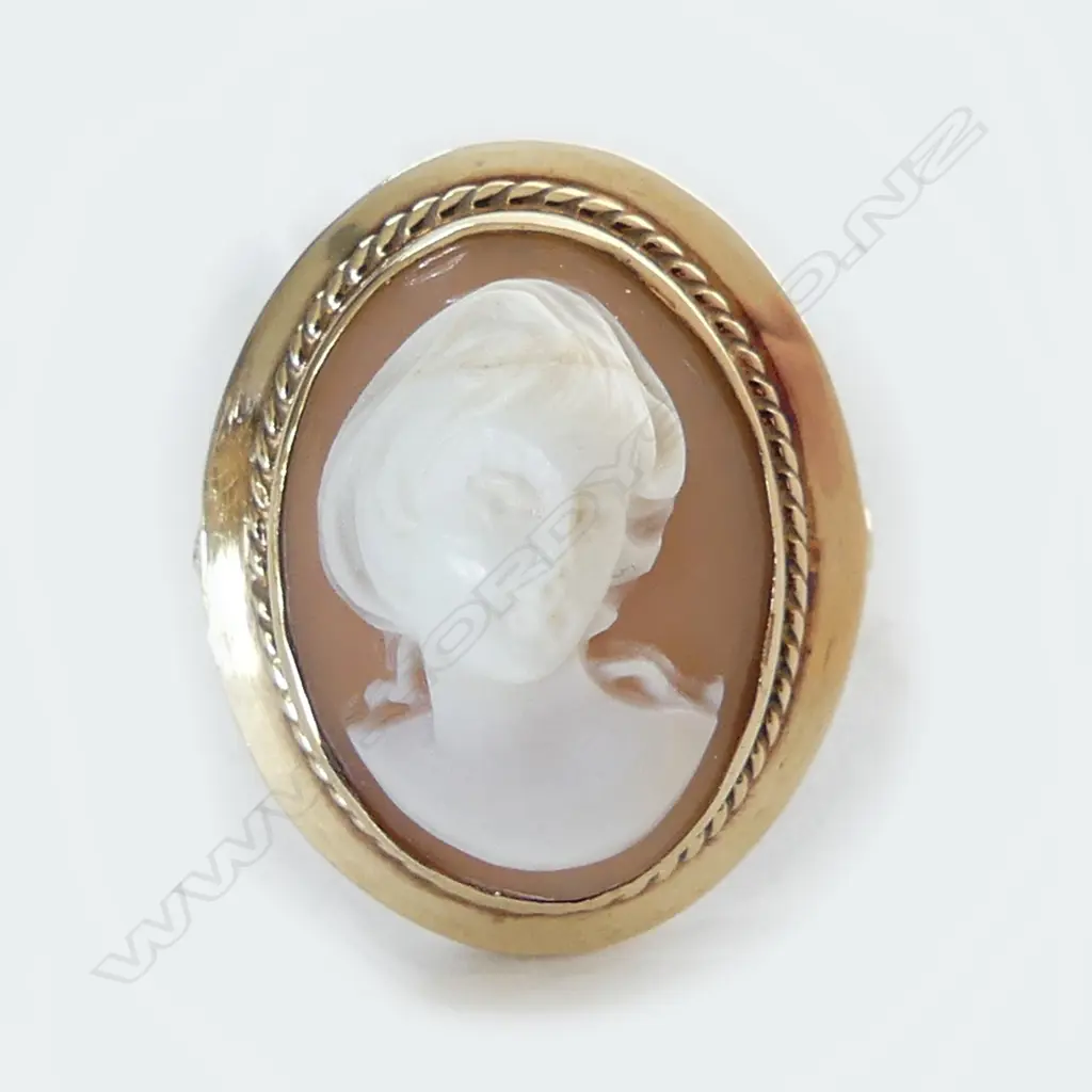 9CT CAMEO RING 6.0gms  SIZE Q 1/2 TO R Image 1++