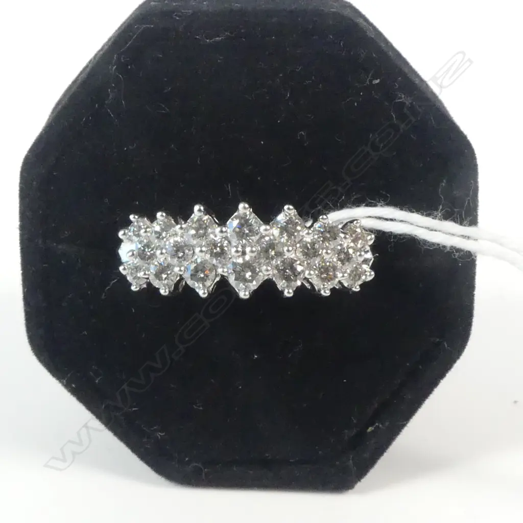 14CT WG DIAMOND RING 5.1gms SIZE N Image 1++