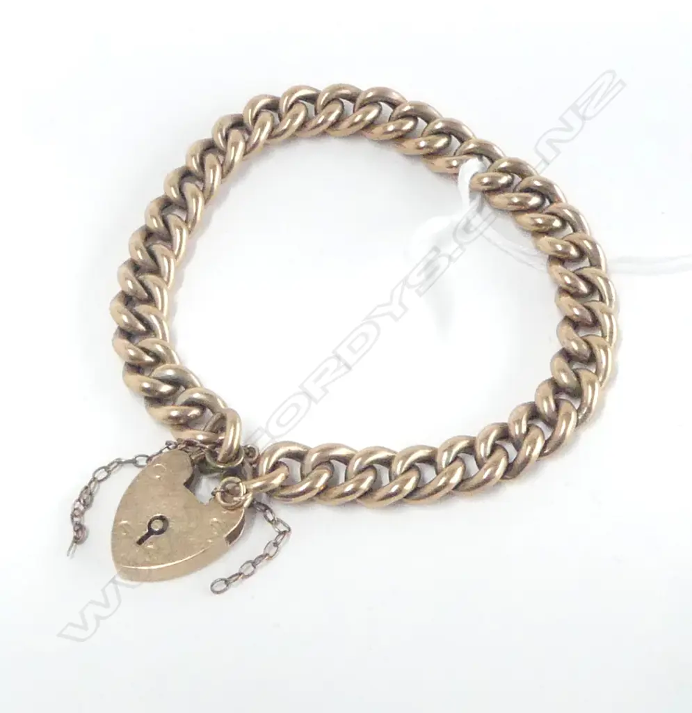 9CT HOLLOW CURB LINK BRACELET 13.7gms Image 1++