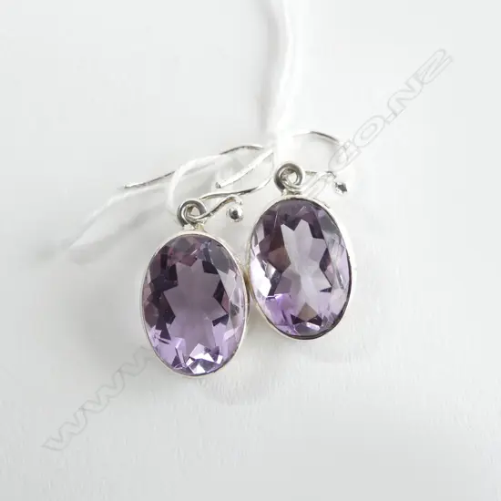 SILVER SET AMETHYST EARRINGS