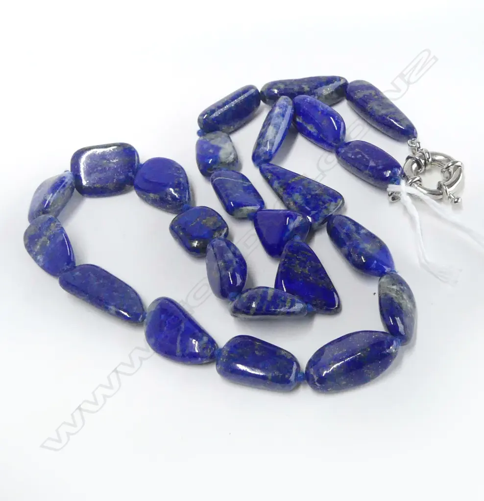 LAPIS NECKLACE, HANDKNOTTED BEADS Image 1++