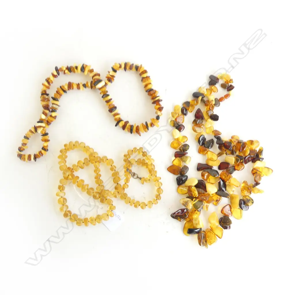 3 BALTIC AMBER NECKLACES Image 1++