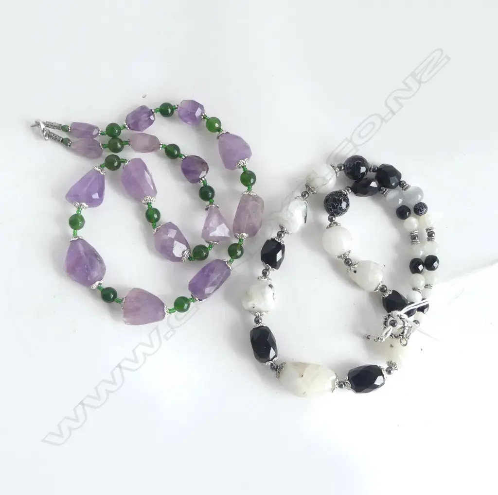 2 GEMSTONE NECKLACES Image 1++