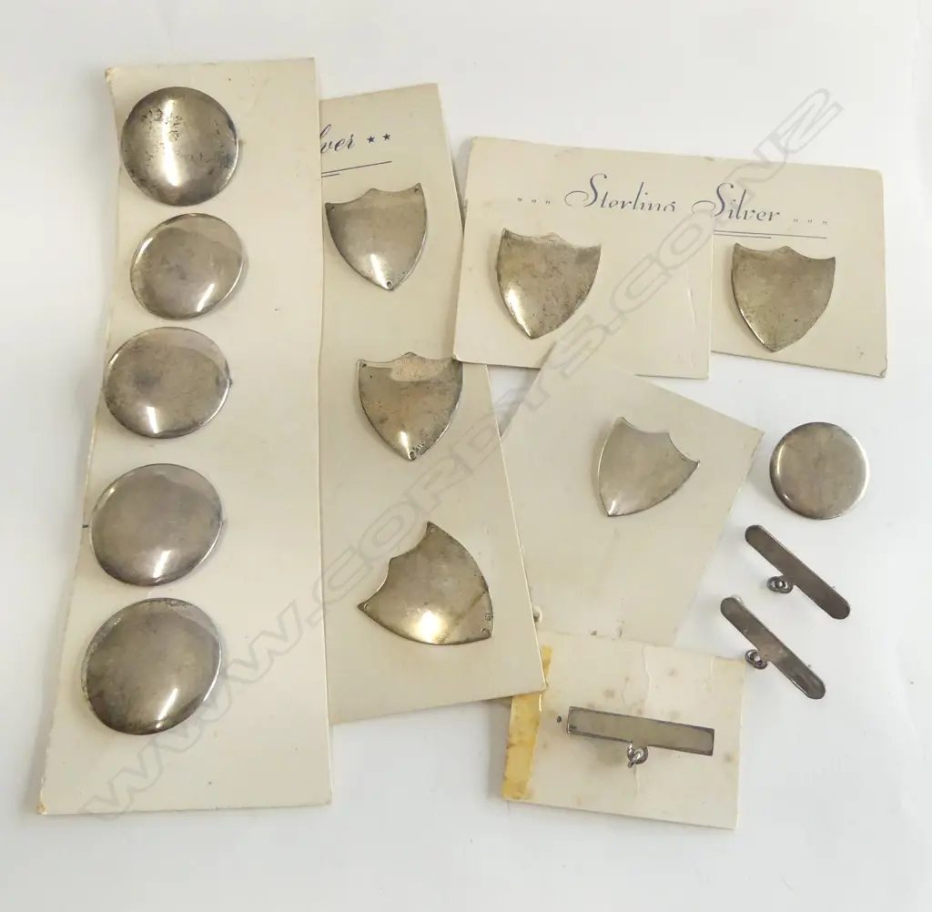 BAG SILVER BADGES & TROPHY PLAQUES new old stock on original cards Image 1++