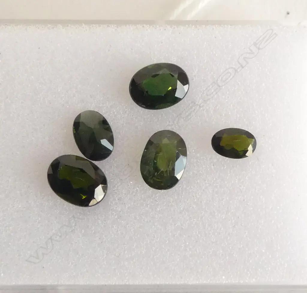 ASST. FACETED TOURMALINE, OVAL, PINE GREEN, 5CT Image 1++