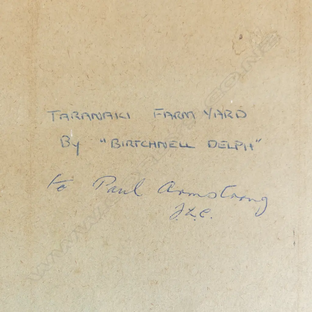 BIRTCHNELL DELPH (1901-96) TARANAKI FARMYARD, W/C. 220 x 290mm Image 1++