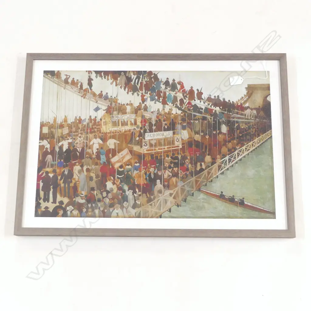 WALTER GREAVES 'HAMMERSMITH BRIDGE ON BOAT RACE DAY' C.1862 PRINT 400x620mm Image 1++