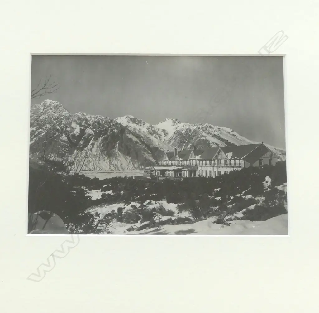 THE HERMITAGE MT COOK, EARLY 20THC SILVER IODIDE PHOTOGRAPH,140 x 200mm (image) Image 1++
