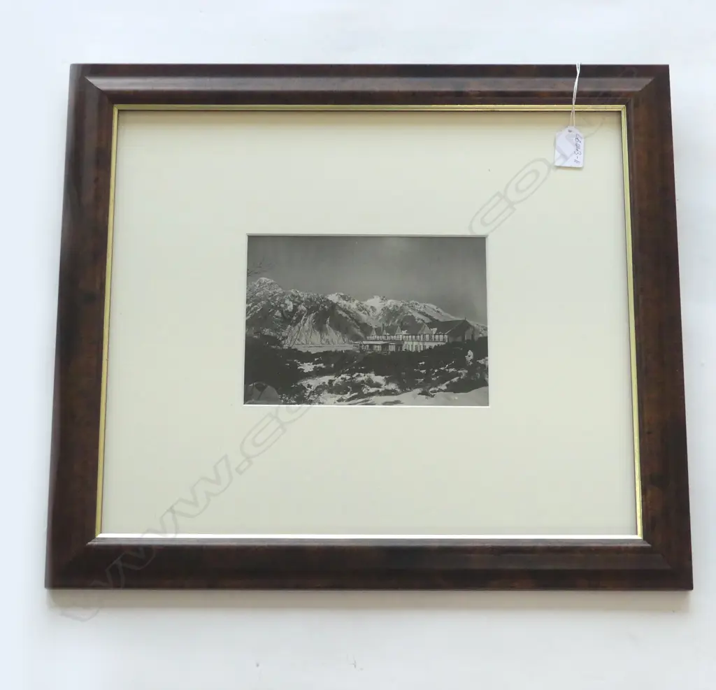 THE HERMITAGE MT COOK, EARLY 20THC SILVER IODIDE PHOTOGRAPH,140 x 200mm (image) Image 1++