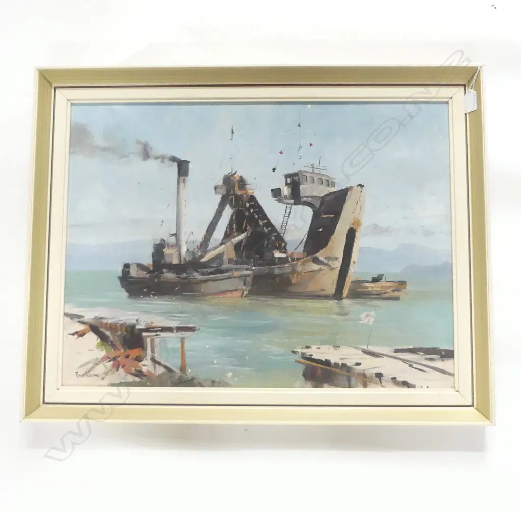 PETER WILLIAMS 'DREDGE FOREMOST PRINCE' OIL ON BOARD 445x595mm Image 1++