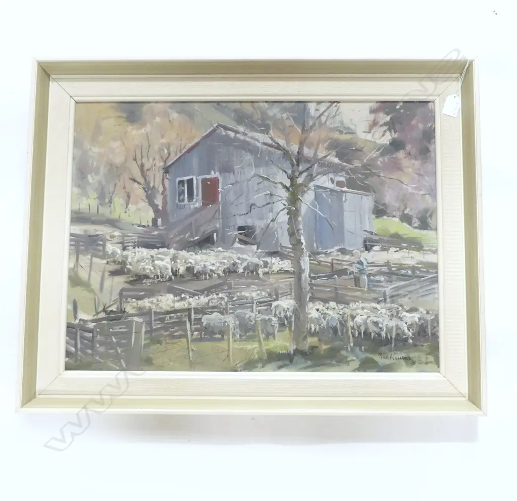 PETER WILLIAMS 'SHEARING TIME' OIL ON BOARD 1966 440x595mm... Image 1++