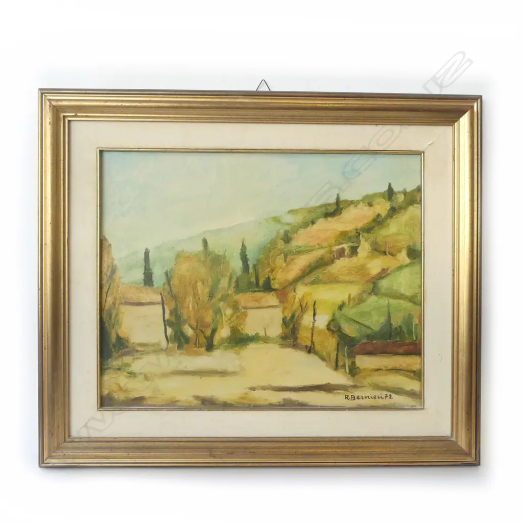 R BERNIERI, ITALIAN LANDSCAPE, OIL ON CANVAS, '72 380x480mm Image 1++