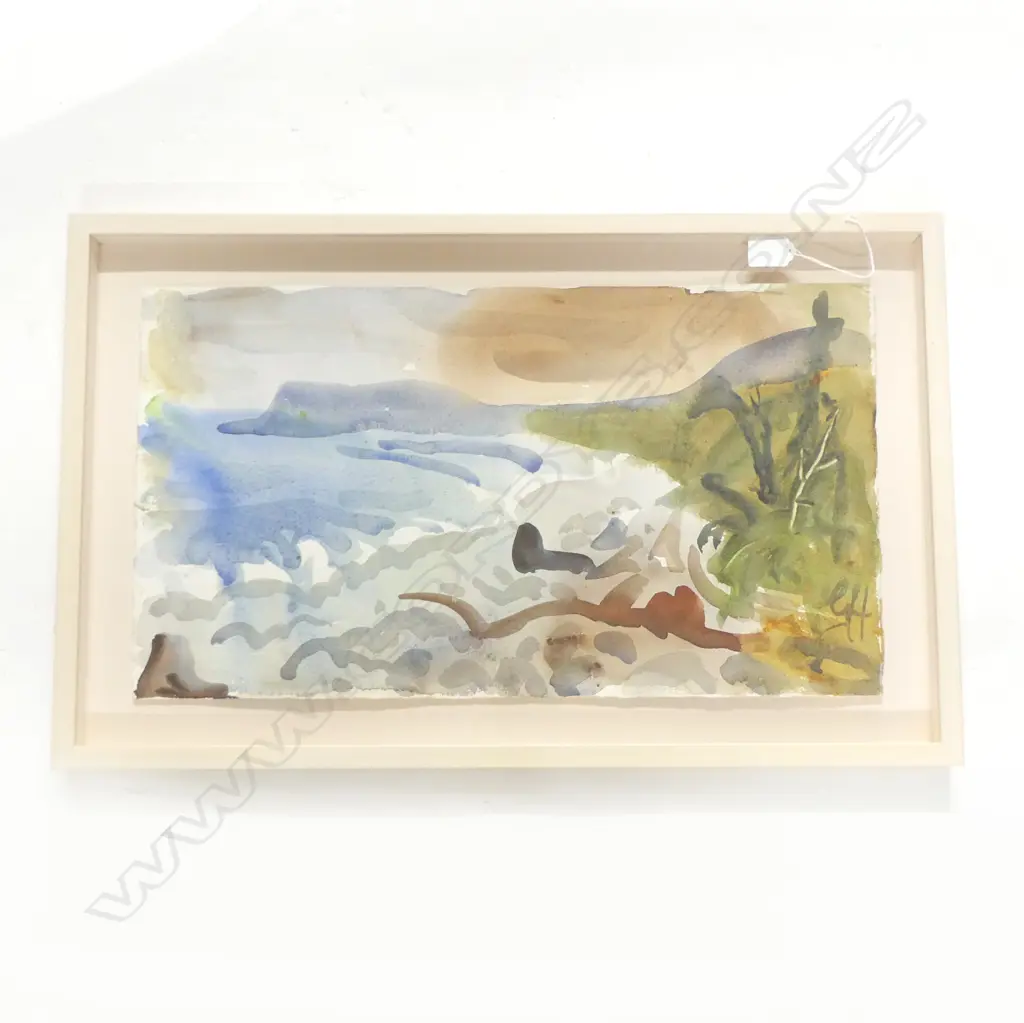 GRANT HUDSON (b. AUCKLAND 1950) ABSTRACT LANDSCAPE WC 310x550mm Image 1++