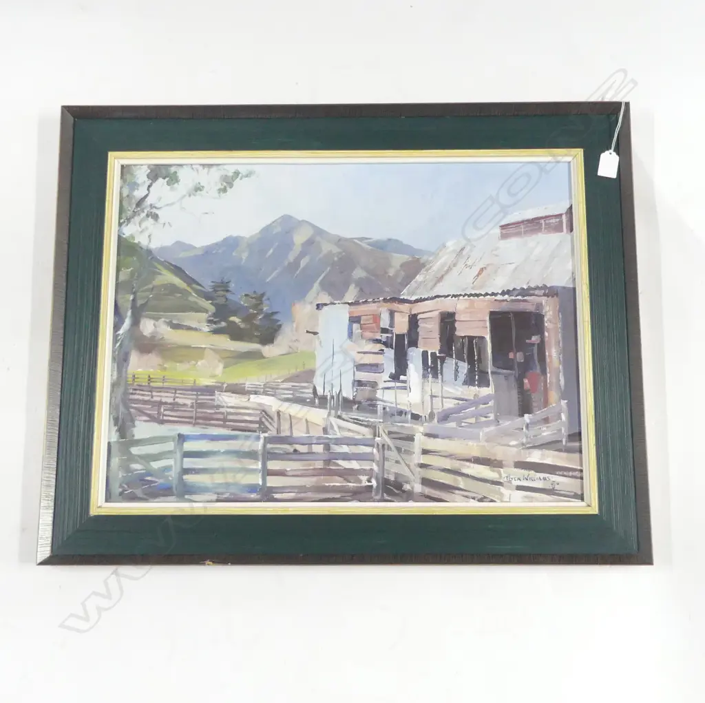 PETER WILLIAMS 'MILLER'S WOOLSHED' OIL ON BOARD 440x595mm Image 1++