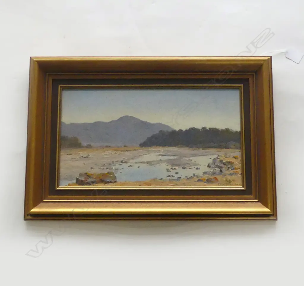 ETHEL RICHARDSON 'THE BLUFF, WAIHO RUN SOUTH WESTLAND' OIL ON BOARD, 190x345mm Image 1++