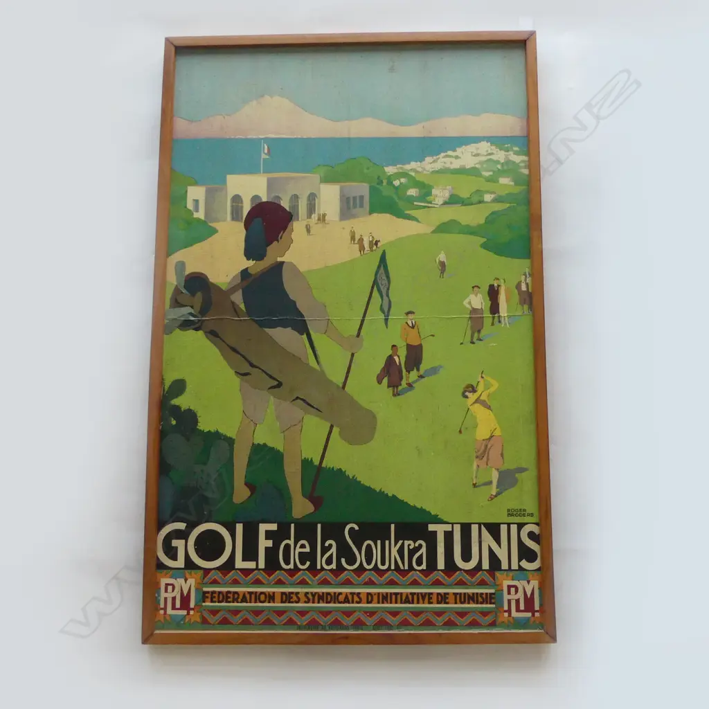 RETRO 'GOLF TUNIS' POSTER by ROGER BRODERS (1883-1953). H.1000 x 600mm Image 1++