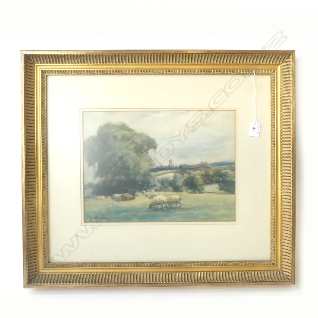 SIGNED ENGLISH LANDSCAPE WC 255x350mm Image 1++