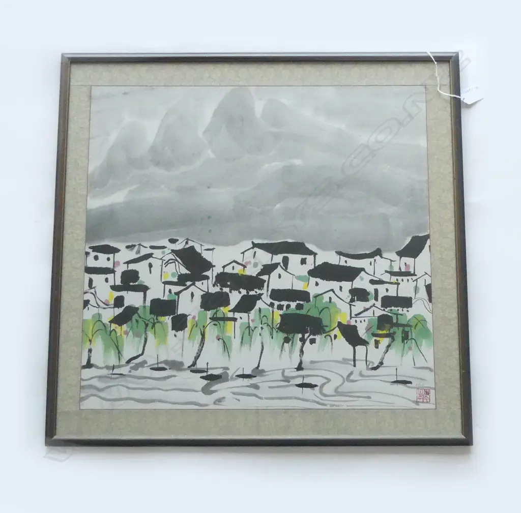 Attributed WU Guanzhong (1919-2010) WATER COLOUR & INK with red chop & pencil mark 260. 485 x 510mm Image 1++