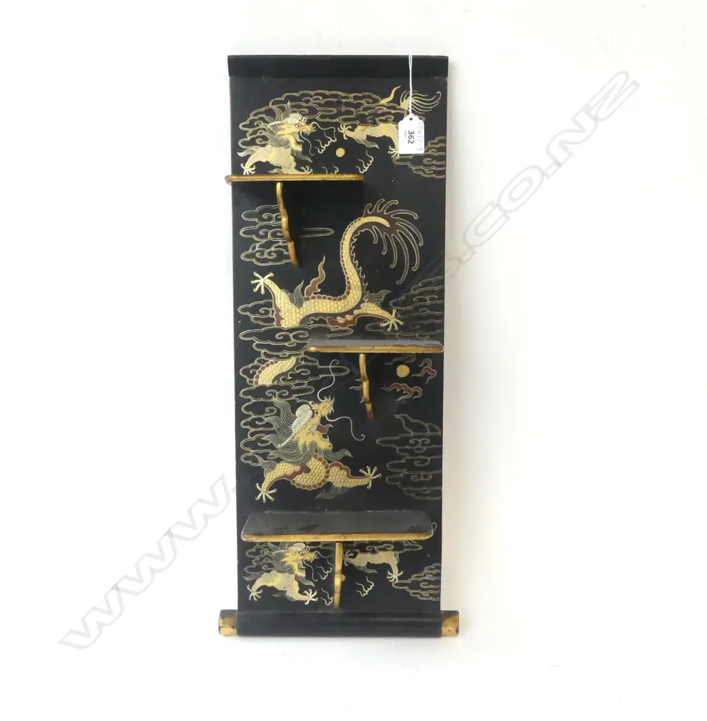 Oriental Export Ware Folding Lacquer Shelf H.570mm Image 1++