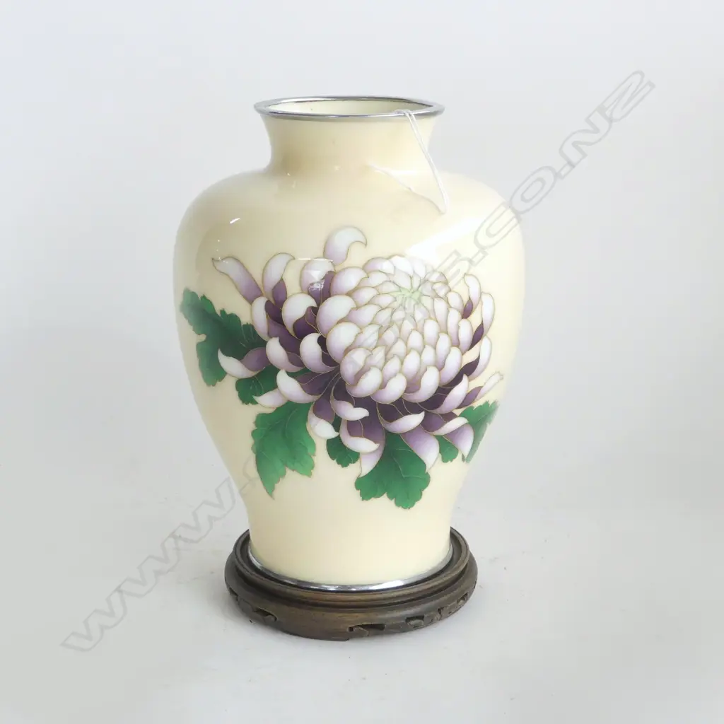 CLOISONNE VASE ON STAND H.270mm Image 1++