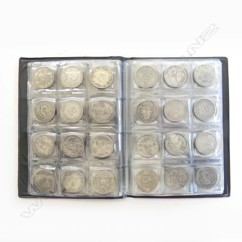 72 CHINESE EMPIRE 20 CENT COINS IN SMALL ALBUM Image 1++