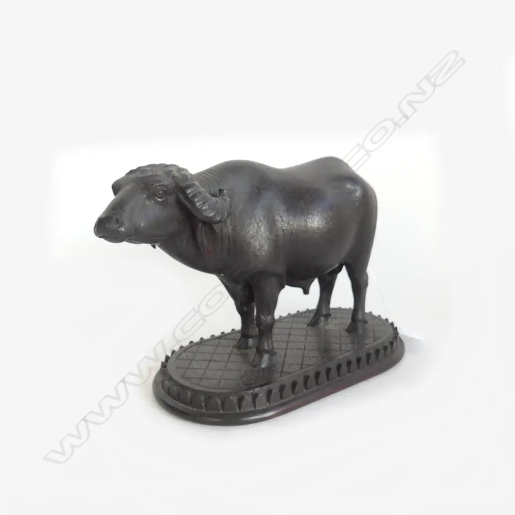  CARVED WOODEN OXEN (HORNS AF) H.160mm Image 1++