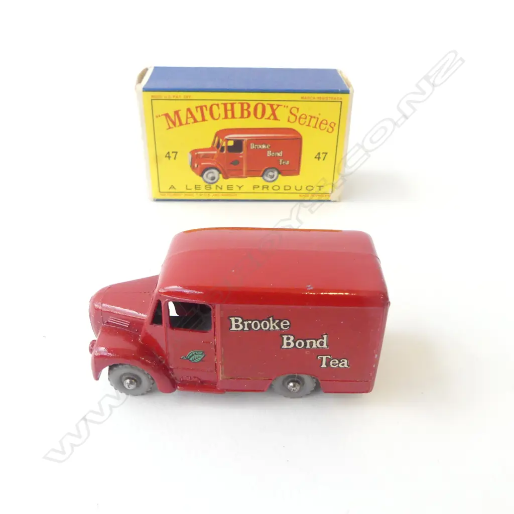 MATCHBOX LESNEY RARE TYPE 'D' BOX 'BROOKE BOND TEA' VAN L.55mm no. 47 Image 1++