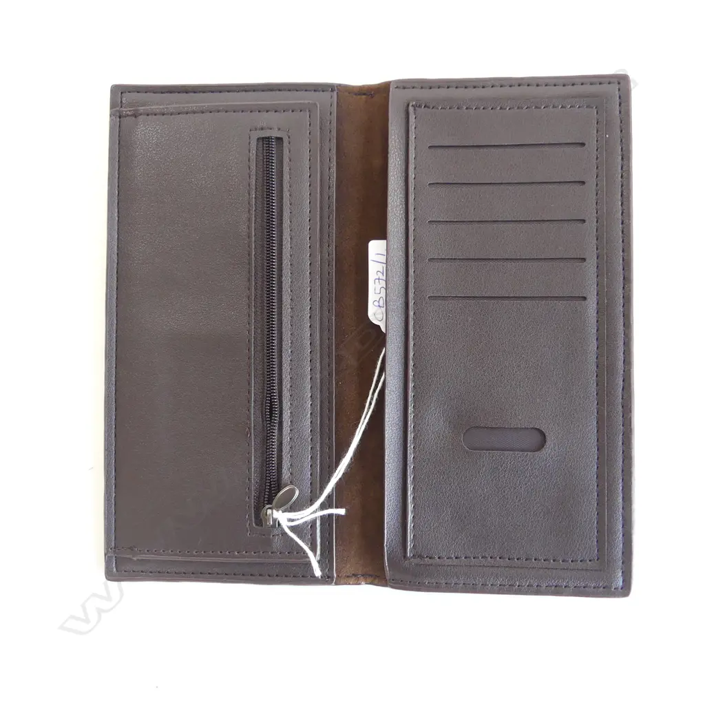 BROWN WALLET W. FAUX ALLIGATOR - NEW W.190mm Image 1++