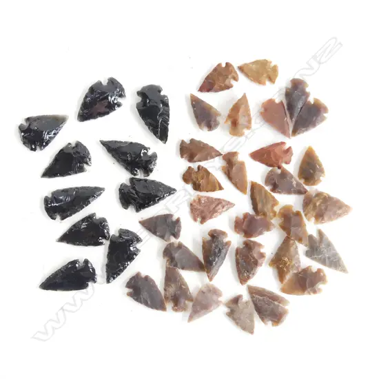 COLLECTION FLINT & OBSIDIAN ARROWHEADS from ARIZONA USA
