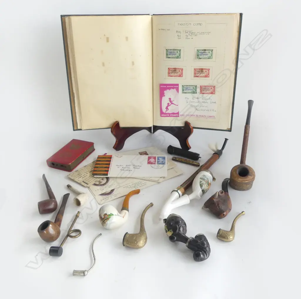 STAMP ALBUM, ASST. SMOKING PIPES ETC Image 1++