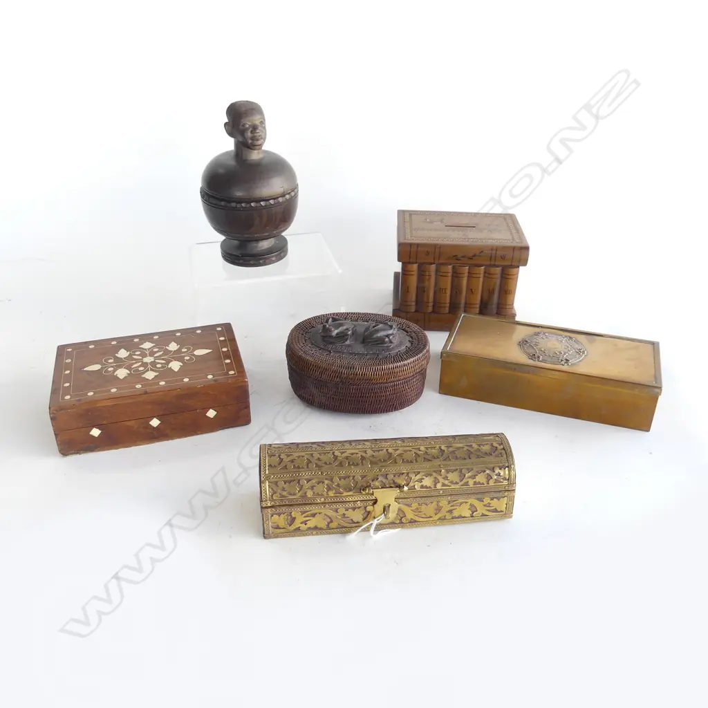 6 ASST. TRINKET BOXES INCL. AUCKLAND EXHIBITION 1913-14 Image 1++